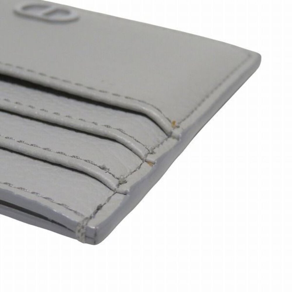 Dior CD Icon Card Holder Case Gray Leather - Picture 7 of 9